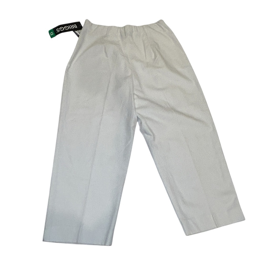 Briggs Off White Linen Pant NWT Comfort Waist, Crop Length Spandex Stretch SZ 12